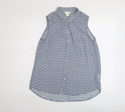 Womens UK Size 8 H&M Blue Basic Blouse