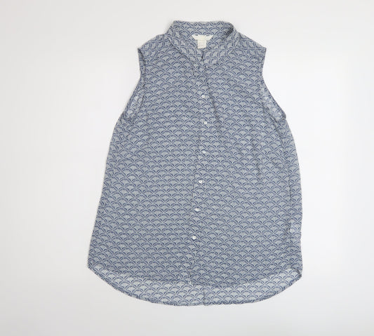 Womens UK Size 8 H&M Blue Basic Blouse