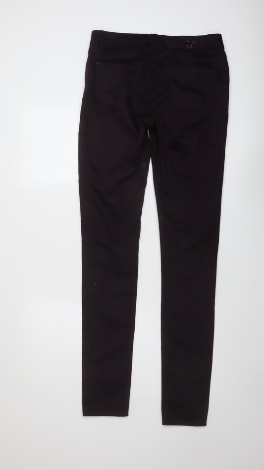 New Look Womens Purple Cotton Trousers Size 12 L35 in Regular Button