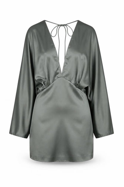 Zara Womens Green Polyester Mini Size M V-Neck Zip