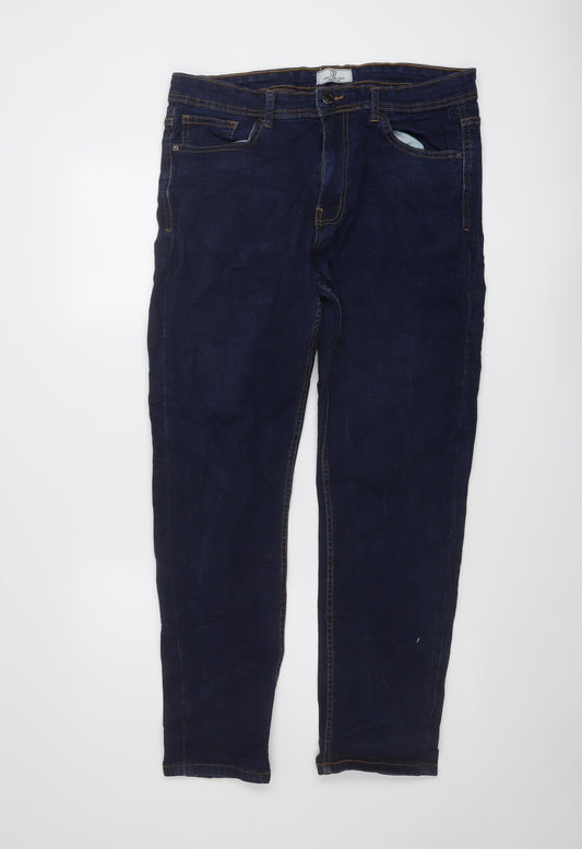Dont think twice Womens Blue Cotton Straight Jeans Size 32 in L29 in Regular Button