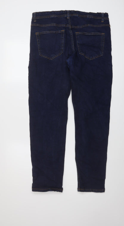 Dont think twice Womens Blue Cotton Straight Jeans Size 32 in L29 in Regular Button