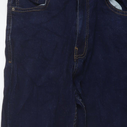 Dont think twice Womens Blue Cotton Straight Jeans Size 32 in L29 in Regular Button