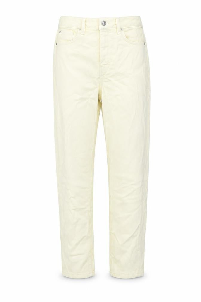Marks and Spencer Womens Yellow Cotton Mom Jeans Size 10 L25 in Regular Button