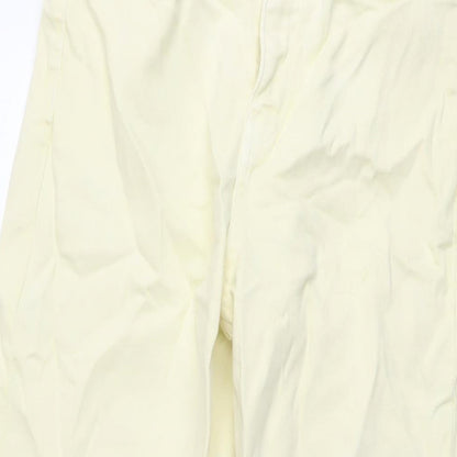 Marks and Spencer Womens Yellow Cotton Mom Jeans Size 10 L25 in Regular Button