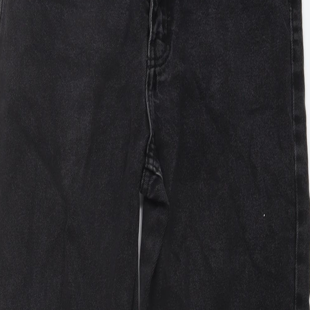 Denim & Co. Womens Grey Cotton Mom Jeans Size 8 L28 in Regular Button