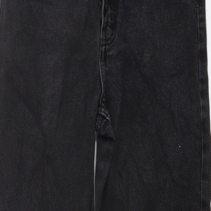 Denim & Co. Womens Grey Cotton Mom Jeans Size 8 L28 in Regular Button