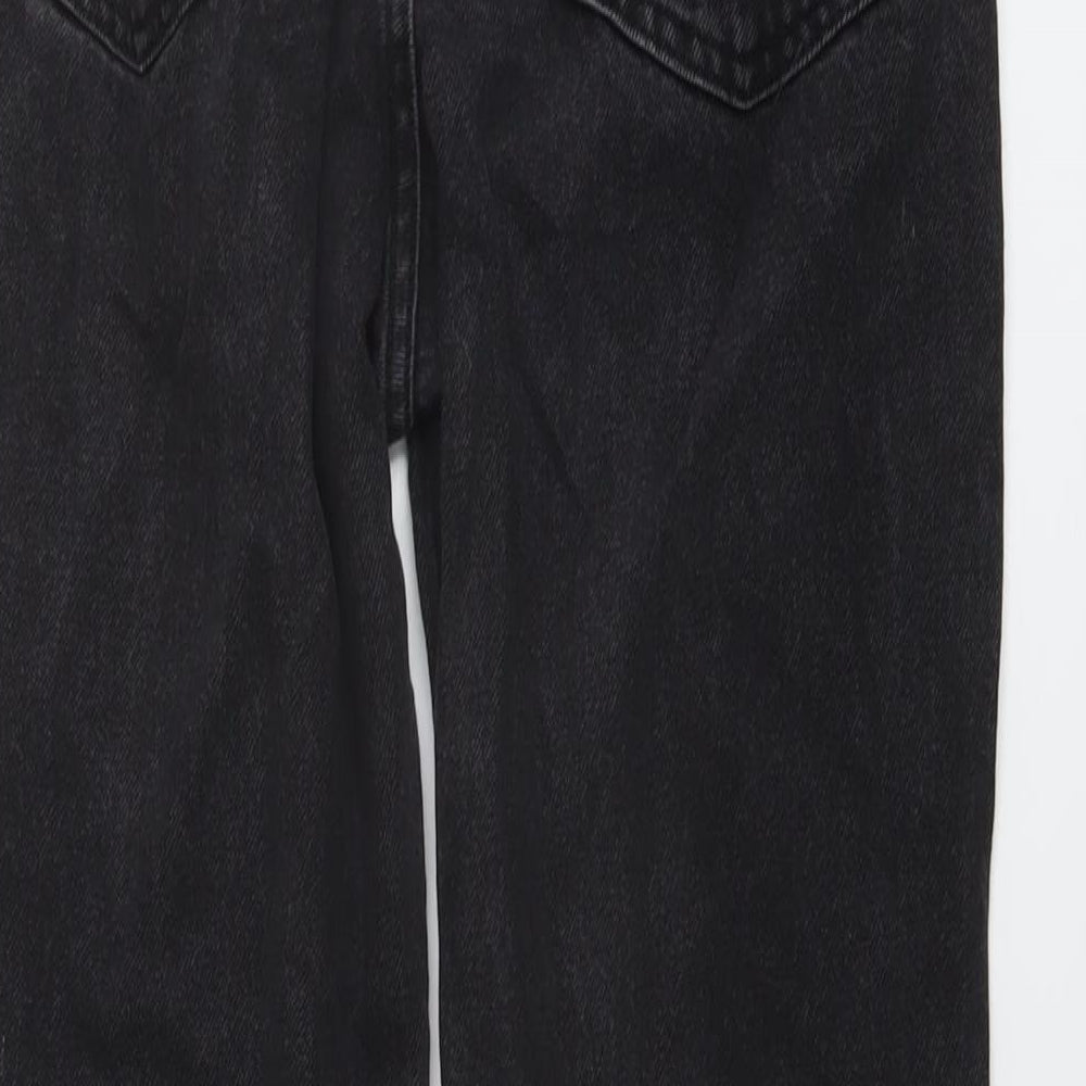 Denim & Co. Womens Grey Cotton Mom Jeans Size 8 L28 in Regular Button