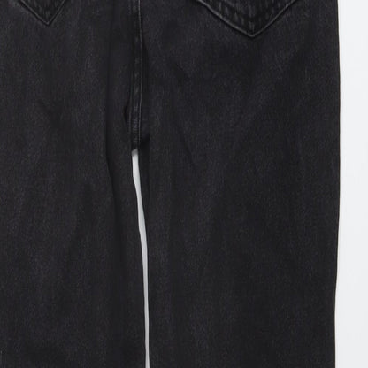 Denim & Co. Womens Grey Cotton Mom Jeans Size 8 L28 in Regular Button