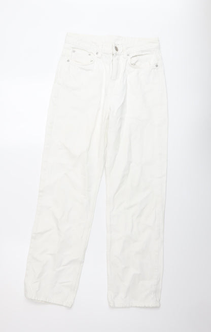 Weekday Womens Ivory Cotton Straight Jeans Size 25 in L28 in Regular Button