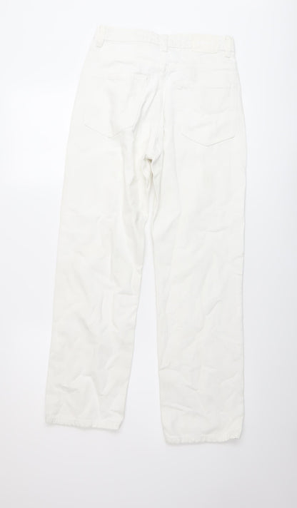 Weekday Womens Ivory Cotton Straight Jeans Size 25 in L28 in Regular Button