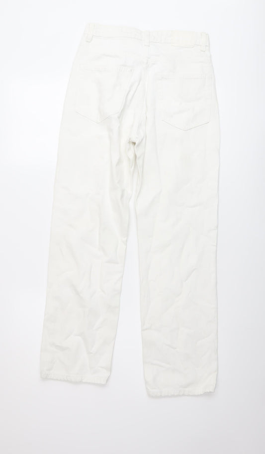 Weekday Womens Ivory Cotton Straight Jeans Size 25 in L28 in Regular Button