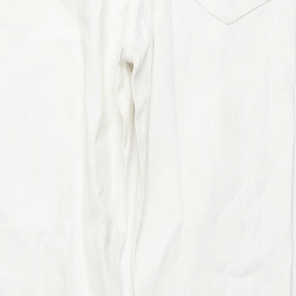 Weekday Womens Ivory Cotton Straight Jeans Size 25 in L28 in Regular Button