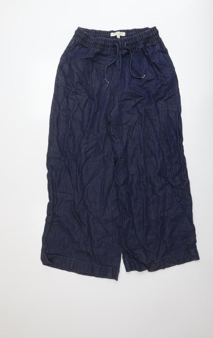 nobody's child Womens Blue Lyocell Trousers Size 8 L26 in Regular Drawstring