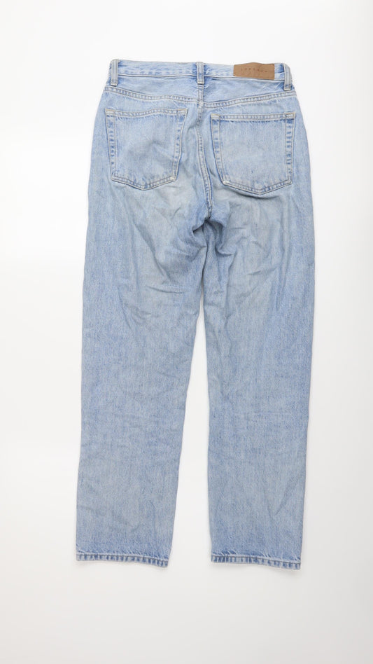 Topshop Womens Blue Cotton Mom Jeans Size 25 in L26 in Regular Button