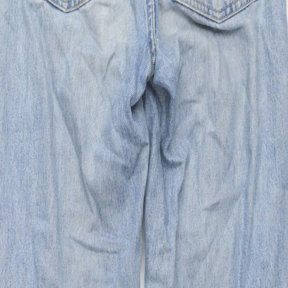 Topshop Womens Blue Cotton Mom Jeans Size 25 in L26 in Regular Button