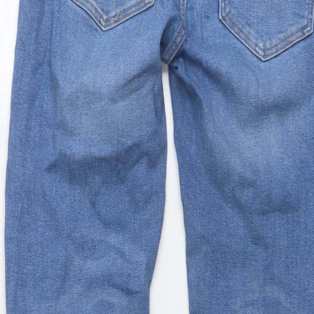 Zara Womens Blue Cotton Skinny Jeans Size 8 L27 in Regular Button