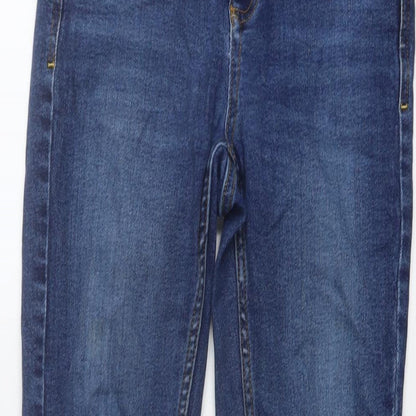 Zara Womens Blue Cotton Skinny Jeans Size 8 L27 in Regular Button
