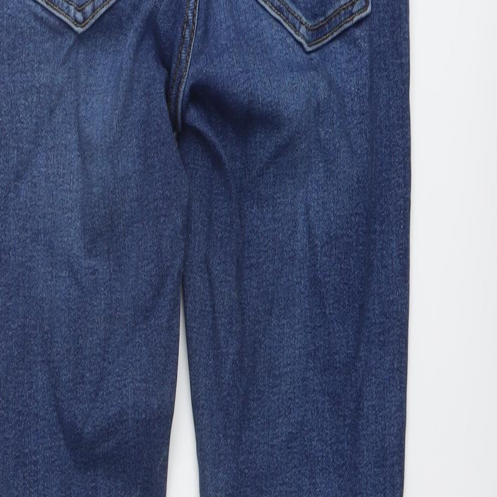 Zara Womens Blue Cotton Skinny Jeans Size 8 L27 in Regular Button