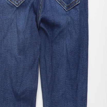 Zara Womens Blue Cotton Skinny Jeans Size 8 L27 in Regular Button