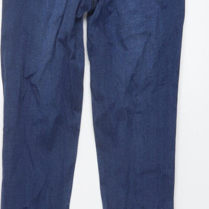 Topshop Womens Blue Cotton Skinny Jeans Size 28 L28 in Regular Button