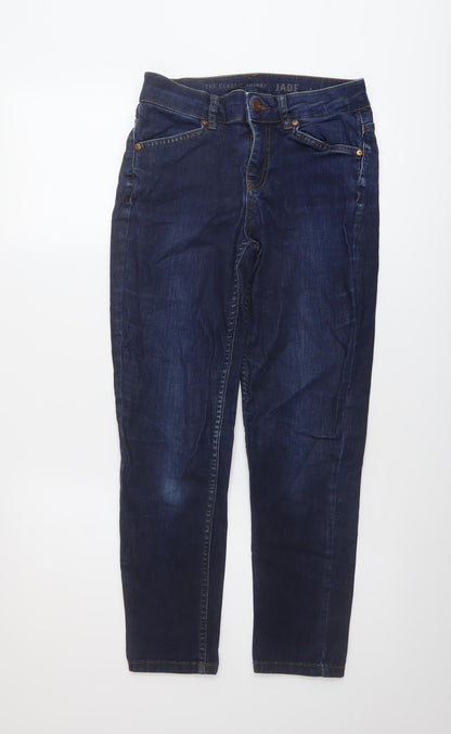 Oasis Womens Blue Cotton Skinny Jeans Size 8 L25 in Regular Button