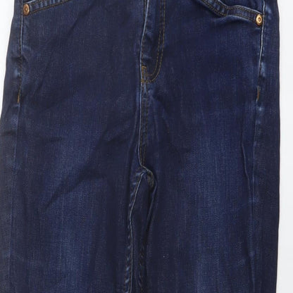 Oasis Womens Blue Cotton Skinny Jeans Size 8 L25 in Regular Button