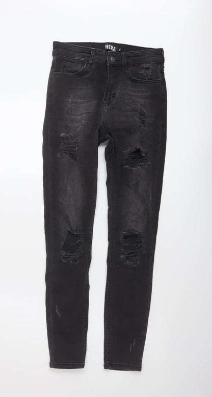 Hera Womens Grey Cotton Skinny Jeans Size 28 in L28 in Regular Button
