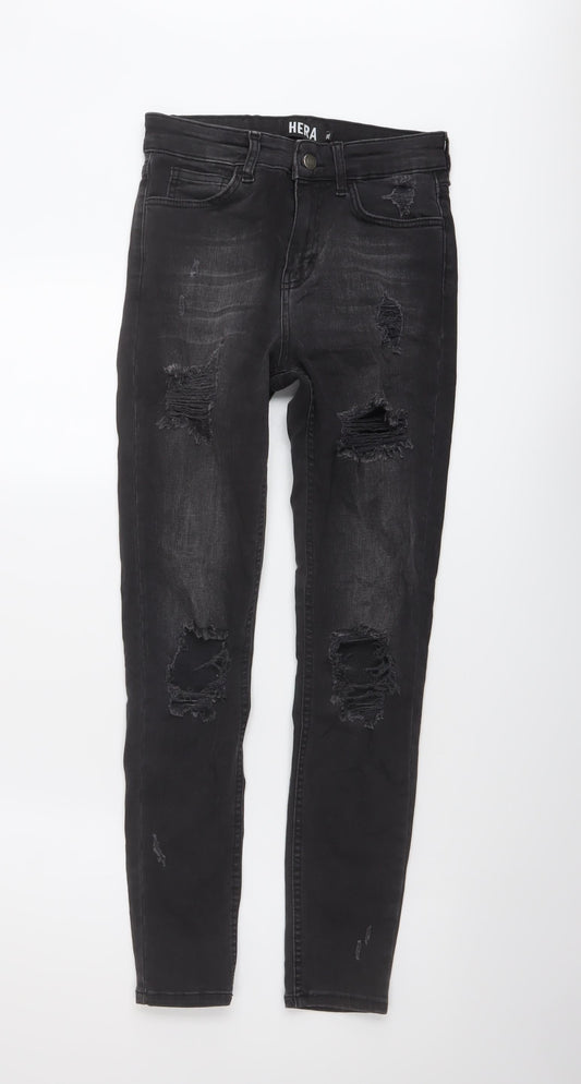 Hera Womens Grey Cotton Skinny Jeans Size 28 in L28 in Regular Button