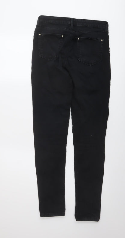 Womens UK Size 10 Warehouse Regular Fit Skinny Black Jeans