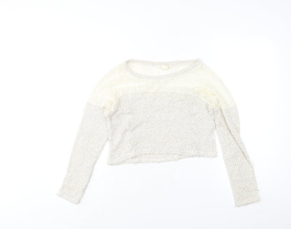Womens UK Size XS Staring at Stars Ivory Pullover Jumper