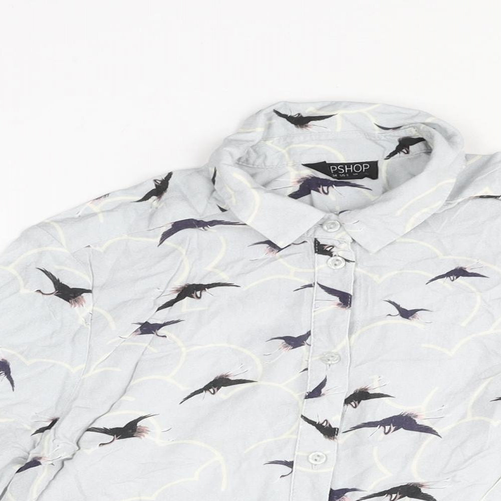 Womens UK Size 6 Topshop Blue Basic Button-Up