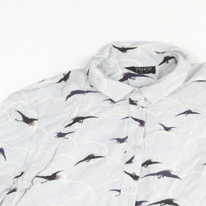 Womens UK Size 6 Topshop Blue Basic Button-Up