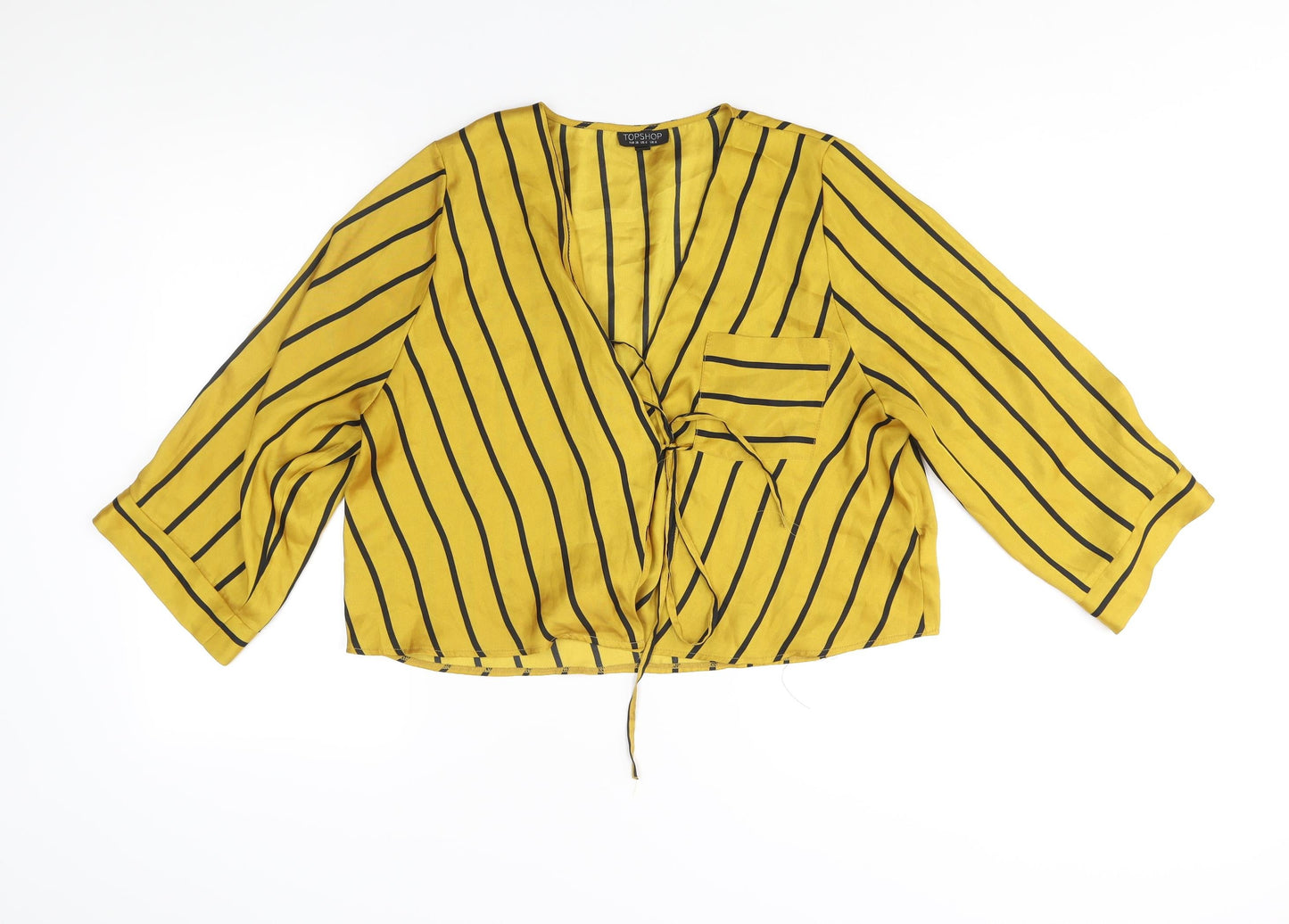 Womens UK Size 8 Topshop Gold Basic Blouse