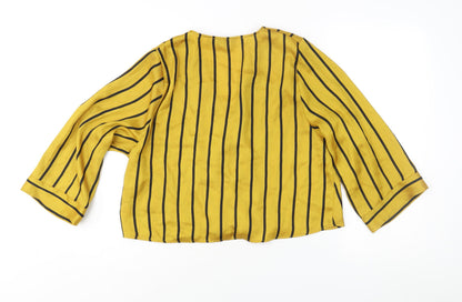 Womens UK Size 8 Topshop Gold Basic Blouse