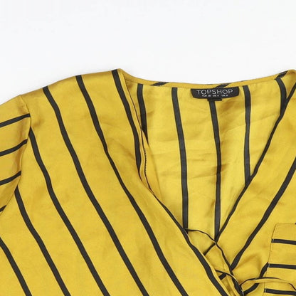Womens UK Size 8 Topshop Gold Basic Blouse