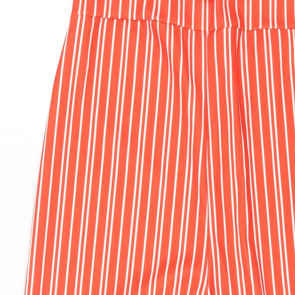 QED London Womens Red Striped Polyester Jumpsuit One-Piece Size 14 L22 in Pullover - Frill