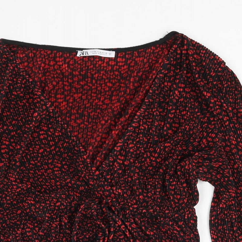 Womens UK Size M Zara Black Basic Blouse