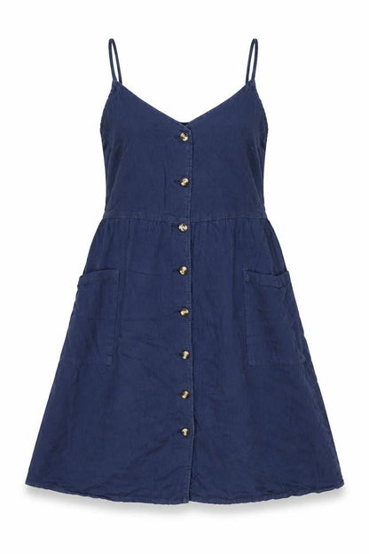 Monki Womens Black Cotton A-Line Size 12 V-Neck Button