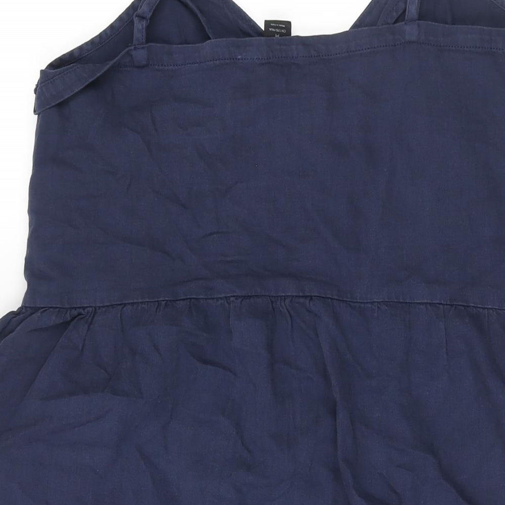 Monki Womens Black Cotton A-Line Size 12 V-Neck Button