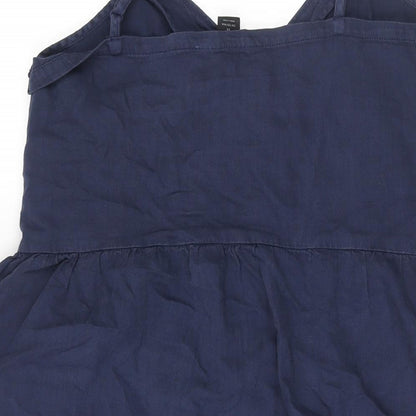 Monki Womens Black Cotton A-Line Size 12 V-Neck Button