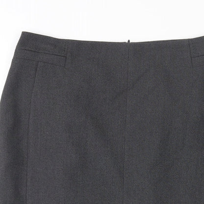 Marks and Spencer Womens Grey Polyester Straight & Pencil Skirt Size 12 Zip