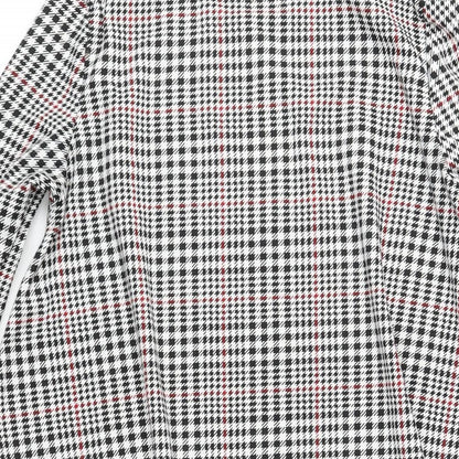 Glamorous Womens Black Houndstooth Polyester A-Line Size 12 Round Neck Pullover