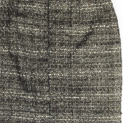 Pomodoro Womens Gold Acrylic Straight & Pencil Skirt Size 12 Zip
