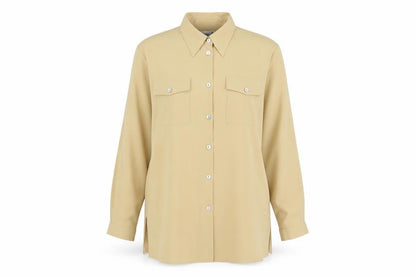 Womens UK Size 14 First Avenue Yellow Basic Button-Up