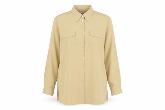 Womens UK Size 14 First Avenue Yellow Basic Button-Up