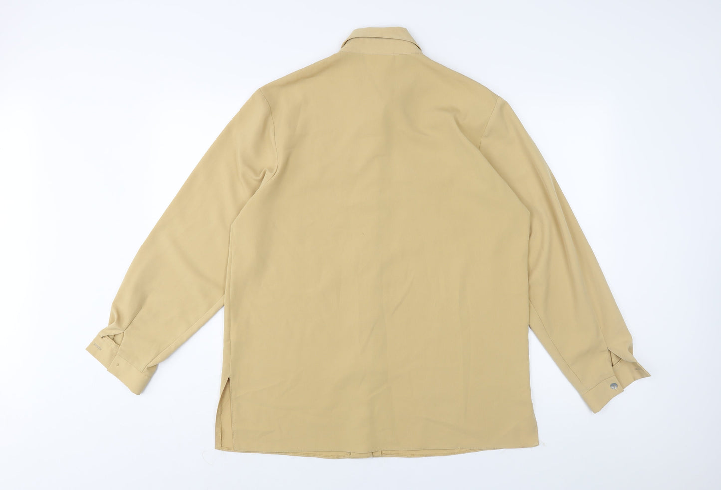 Womens UK Size 14 First Avenue Yellow Basic Button-Up