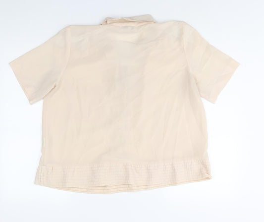 House of Fraser Womens Beige Polyester Basic Button-Up Size 14 Collared