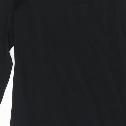 Mamalicious Womens Black Cotton Shift Size M V-Neck Tie - Frill Hem