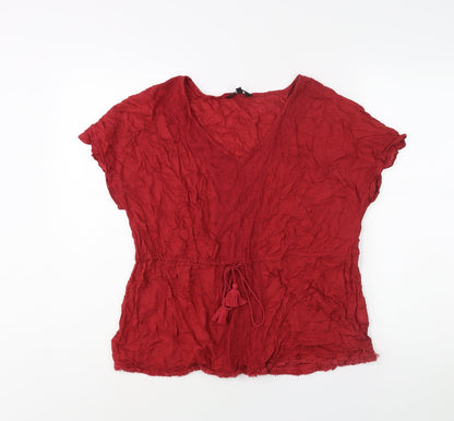 Womens UK Size 12 New Look Red Basic Blouse